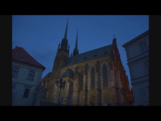 Sunset at the Brno Cathedral of St. Peter and Paul - TIMELAPSE