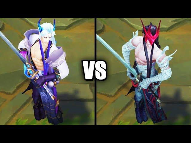 Spirit Blossom Yone vs Original / Classic Yone Skins Comparison (League of Legends)