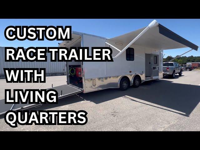 Custom Enclosed Race Trailer with Full Bathroom Package