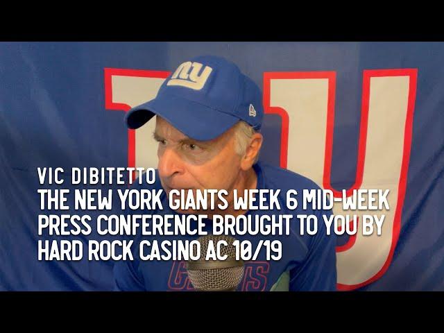 The New York Giants Week 6 Mid-Week Press Conference brought to you by Hard Rock Casino AC 10/19