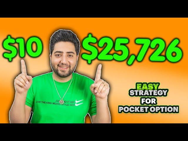  EASY STRATEGY FOR #pocketoption  $10 to $25,726  Live trade #pocketoption #binaryoptions