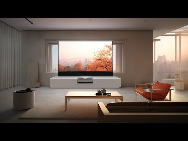 Enhance your home entertainment setup with #leica cine 1 laser TV- easy-to-install projection screen