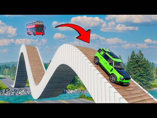 Cars vs Roller Coaster Bridge BeamNG Drive Challenge Ends in Total Destruction!