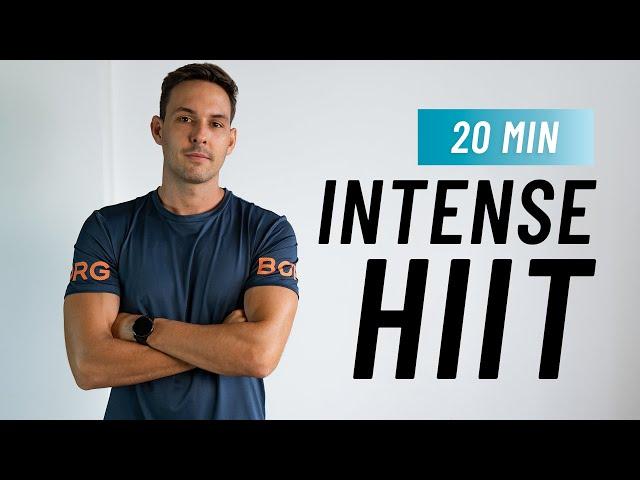 20 Min Intense HIIT Workout For Fat Burn & Cardio (No Equipment, No Repeats)