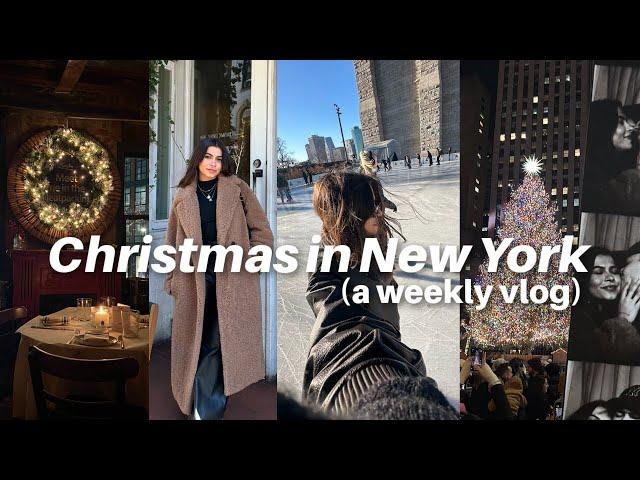 WEEKLY VLOG: ice skating, Rockefeller tree, dinners + shopping