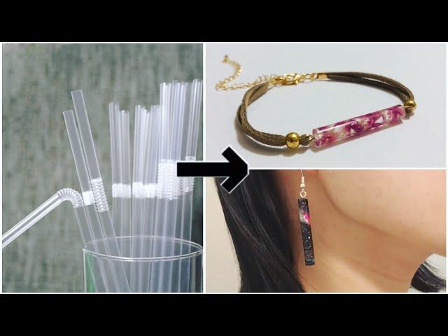 DIY Epoxy Resin Jewelry Ideas using Plastic Straw as a Mold | Resin Craft Hack You Should Try