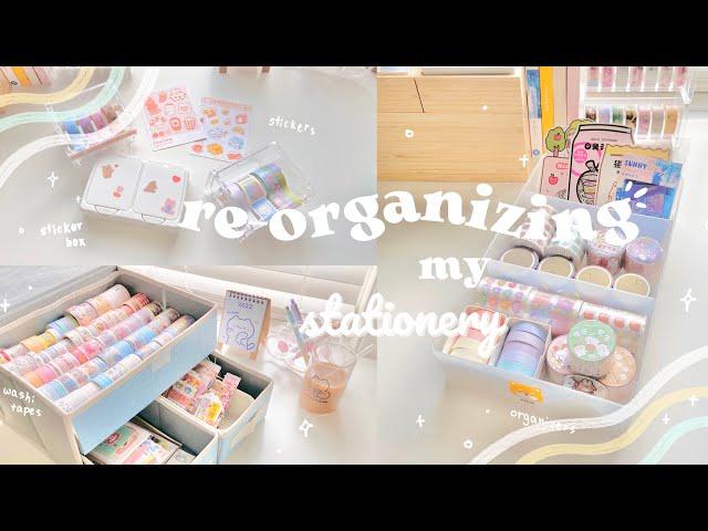 ʕ •ᴥ•ʔ reorganizing my stationery // organize with me + my stationery collection