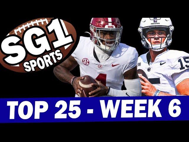 Week 6 Top 25 Rankings from SG1 Sports (2024 College Football Season)