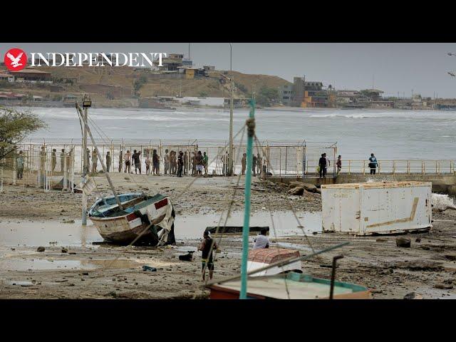 13ft tsunami-like waves hit Peru and Ecuador coastline