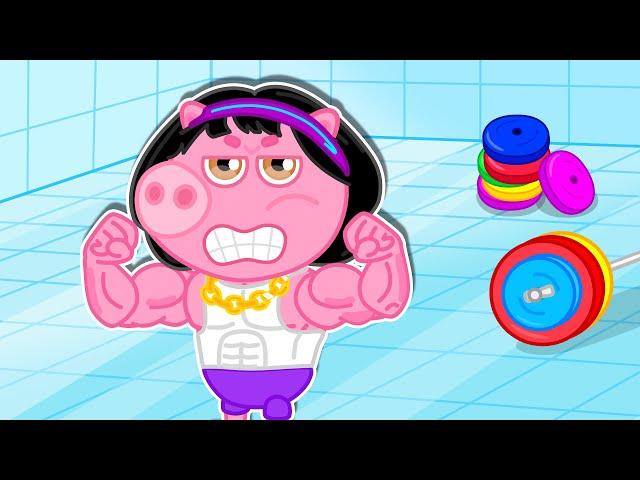 Lion Family | The best in the gym | Cartoon for Kids