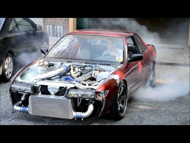 First Drive Turbo s13 240sx chevy v8 , 6lbs of boost untuned