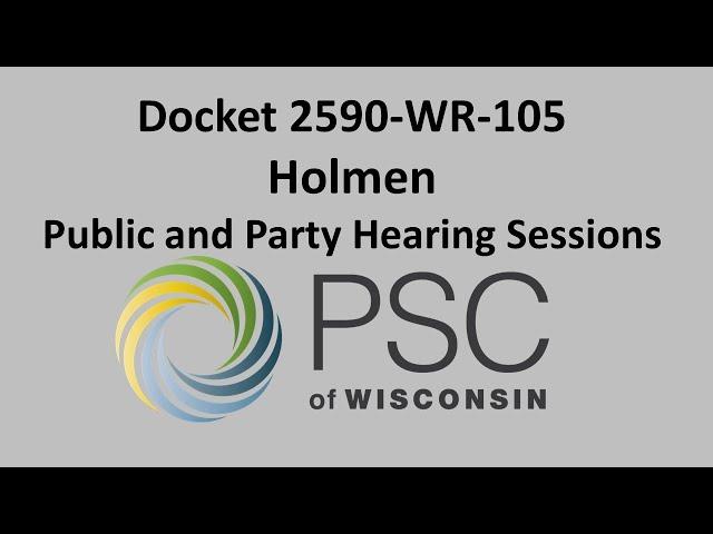 Docket 2590-WR-105 Public and Party Hearing Session