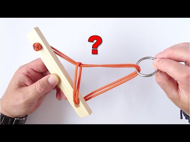 Simple Ring and Rope Puzzle - How to Make and Solve - Paracord Diamond Knot Version - CBYS Tutorial