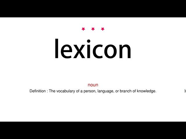 How to pronounce lexicon - Vocab Today