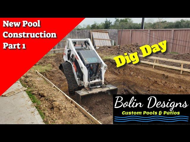 Pool Construction Part 1 - Excavation Time Lapse - Bolin Designs Pools - www.CustomPools.net