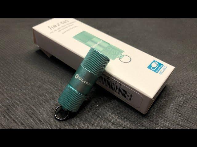 Olight i1R 2 Eos Teal 150 Lumens Tiny Rechargable Keychain  / unboxing / quick review / comparison