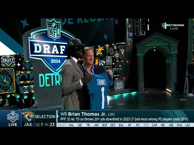 Jaguars select Brian Thomas Jr.  No.23 in 2024 NFL Draft