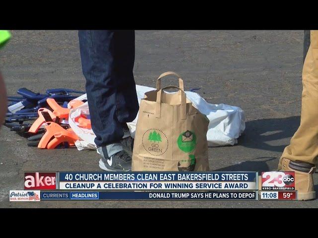 Local church group helps clean up east Bakersfield