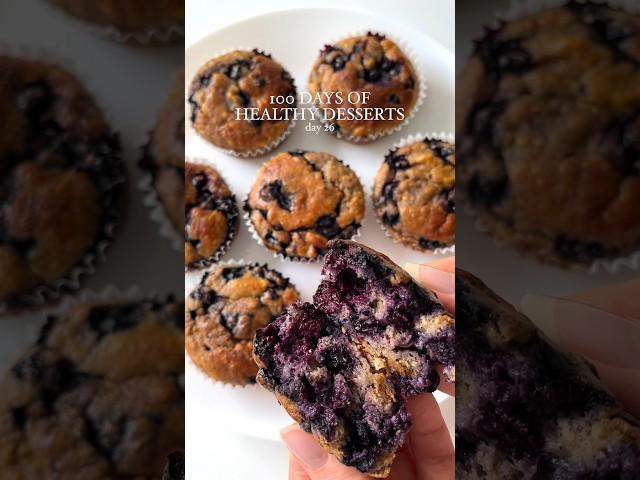 Healthy Dessert or Snack Idea: Blueberry Muffins #healthydessert #glutenfree #healthyrecipes