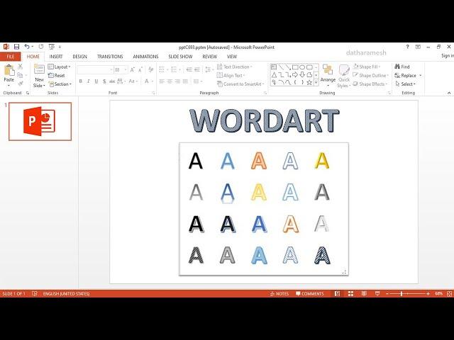 How to Insert WordArt In PowerPoint