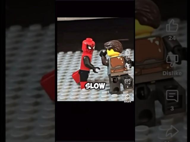 was it too noticable? #lego #brickfilm #stopmotion #animation #review #spiderman #marvel #punch