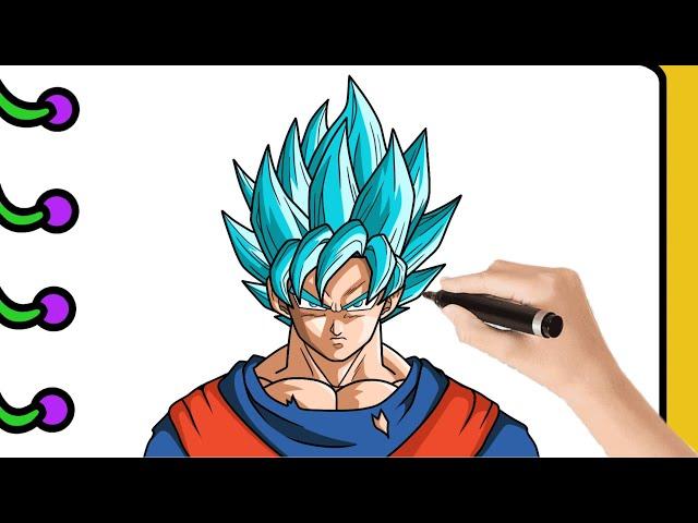 Como Dibujar una  GOKU SJJ BLUE Paso Paso Fácil | Mapi Art Sketch