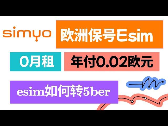 0月租欧洲保号Esim手机卡｜年付0.02欧元｜最低保号手机号｜支持5ber