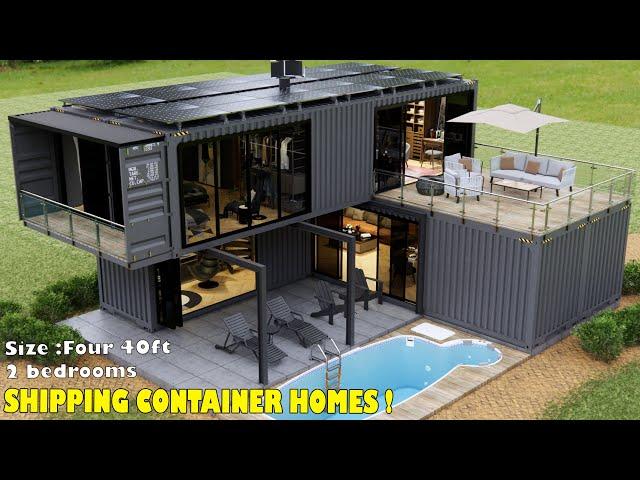 Shipping Container Homes | 2 Bedrooms | Modern Container House With Swimming Pool