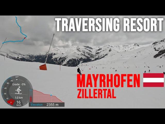 [4K] Skiing Mayrhofen, Traversing Resort - Pistes 60 66 67(a) & 33, Zillertal Austria, GoPro HERO11