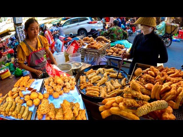 Cambodian street food, Delicious Donut, Fried Cake, Snacks & More in Phnom Penh 2025