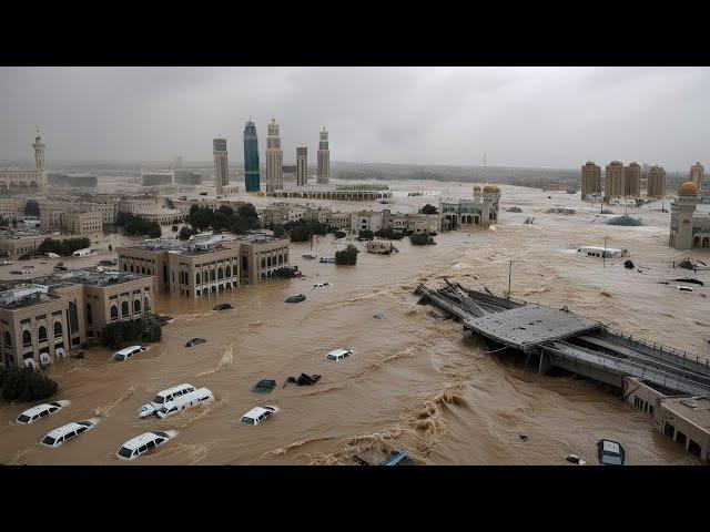 Now Mecca, Saudi Arabia is paralyzed! The rushing waters sweep away cars and property