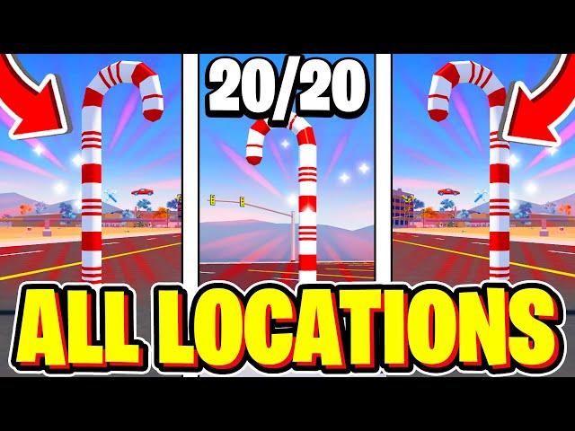 How To Find ALL 20 CANDY CANE LOCATIONS In Vehicle Legends! Christmas Event Day 1! Roblox