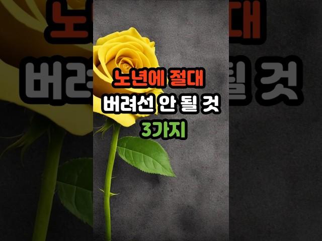 노년에 절대 버려선 안 될 것 세 가지 #명언 #긍정의말 #긍정적마인드 #좋은글 #지혜