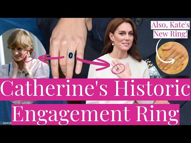 Princess Catherine's (Kate Middleton's) Engagement Ring, & Latest on Her New Sapphire & Diamond Ring