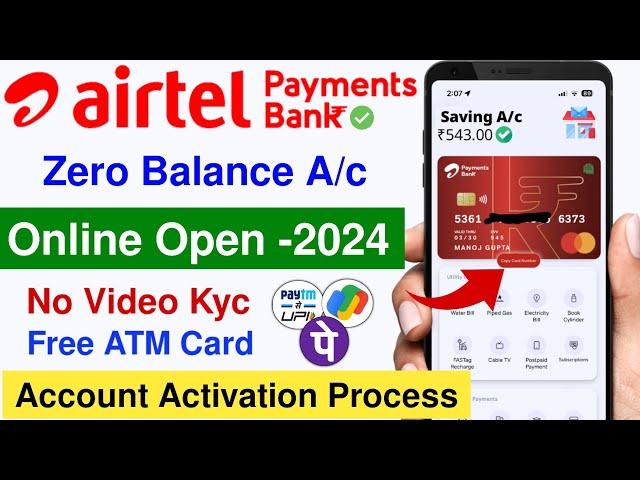 how to open airtel payment bank account online | Zero balance account open | account activation 2024