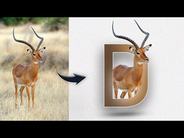 D Letter Portrait with  Deer in Photoshop | Photoshop tutorial | Anam Graphics