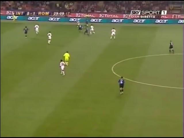 Francesco Totti unbelievable lob goal from out the box vs inter milan