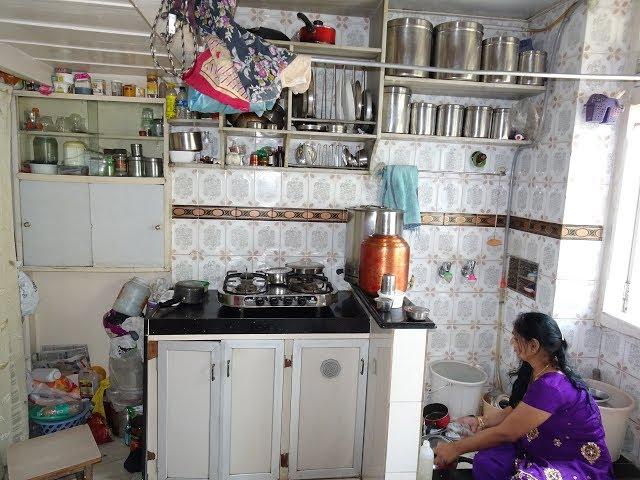 My Aunty's one room Mumbai apartment where she has lived for 55 years in Bombay, Maharashtra, India.