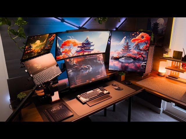 Modern Hybrid Desk Setup 2024: Workspace for Analyst and Content Creator