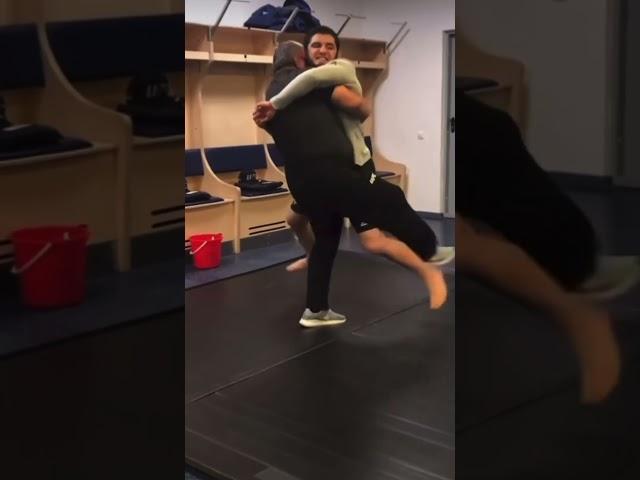 Rare Footage Khabib's father Abdulmanap Nurmagomedov take down Islam Makhachev. #shorts