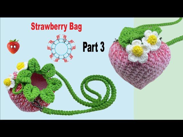 KnitLove HK/4K/Knit/Crochetting/How to/DIY/Strawberry bag【Part 3】/かぎ針編み/짜다/क्रोशै/棒針/鈎針/草莓手袋【第三部分】