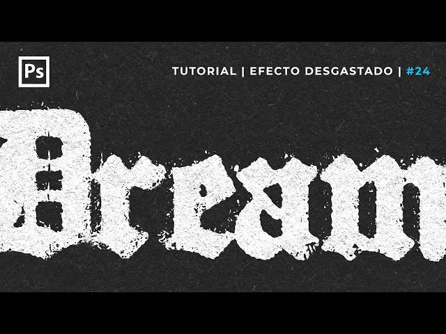 Efecto DESGASTADO en Photoshop | Estilo de TEXTO IMPRESO en TINTA | TUTORIAL 