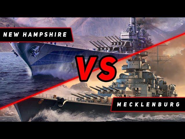 ЛИНКОР NEW HAMPSHIRE VS MECKLENBURG! ЧТО ОКАЖЕТСЯ СИЛЬНЕЕ?! МИР КОРАБЛЕЙ/WORLD OF WARSHIPS!