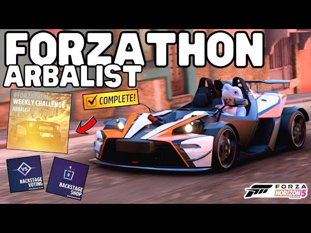 Forza horizon 5-How to complete Weekly Forzathon ARBALIST-Backstage vote & Forzathon shop