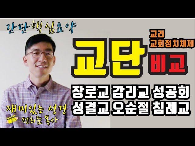 기독교 교단 비교,특징 '교리,교회정치체제' 간단하게 핵심만 요약합니다.[장로교,성공회,감리교,성결교,오순절,침례교'