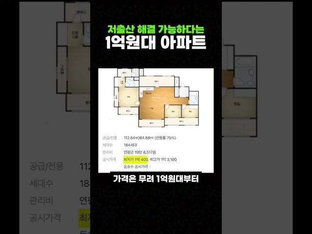 저출산 해결 가능하다는 1억원대 아파트