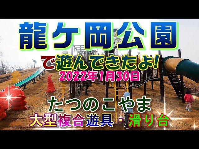 【龍ケ丘公園・たつのこやま】で遊んできたよ!　"大型複合遊具 & グリッサンド型滑り台"　"2022年1月30日"