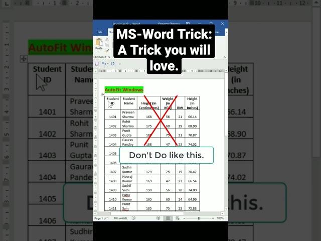 MS-Word Trick: A Trick you will love.