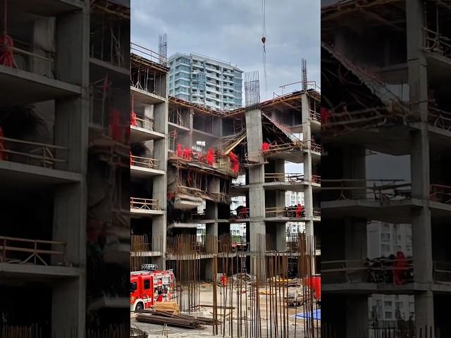 The Building Gave Up — Disaster Caught on Camera! ‍️ #fail #construction #buildingcollapse