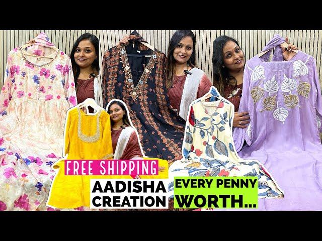 Aadisha Creation Brings You Smart Cotton & Hand Work Party Wear Suits and Gowns. Free Shipping